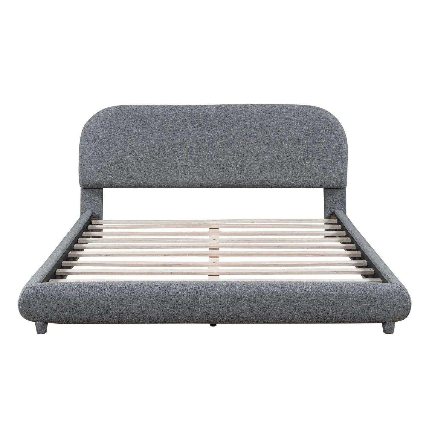 Upholstered Platform Bed With Thick Solid Frame