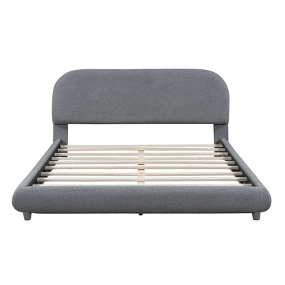 Upholstered Platform Bed With Thick Solid Frame
