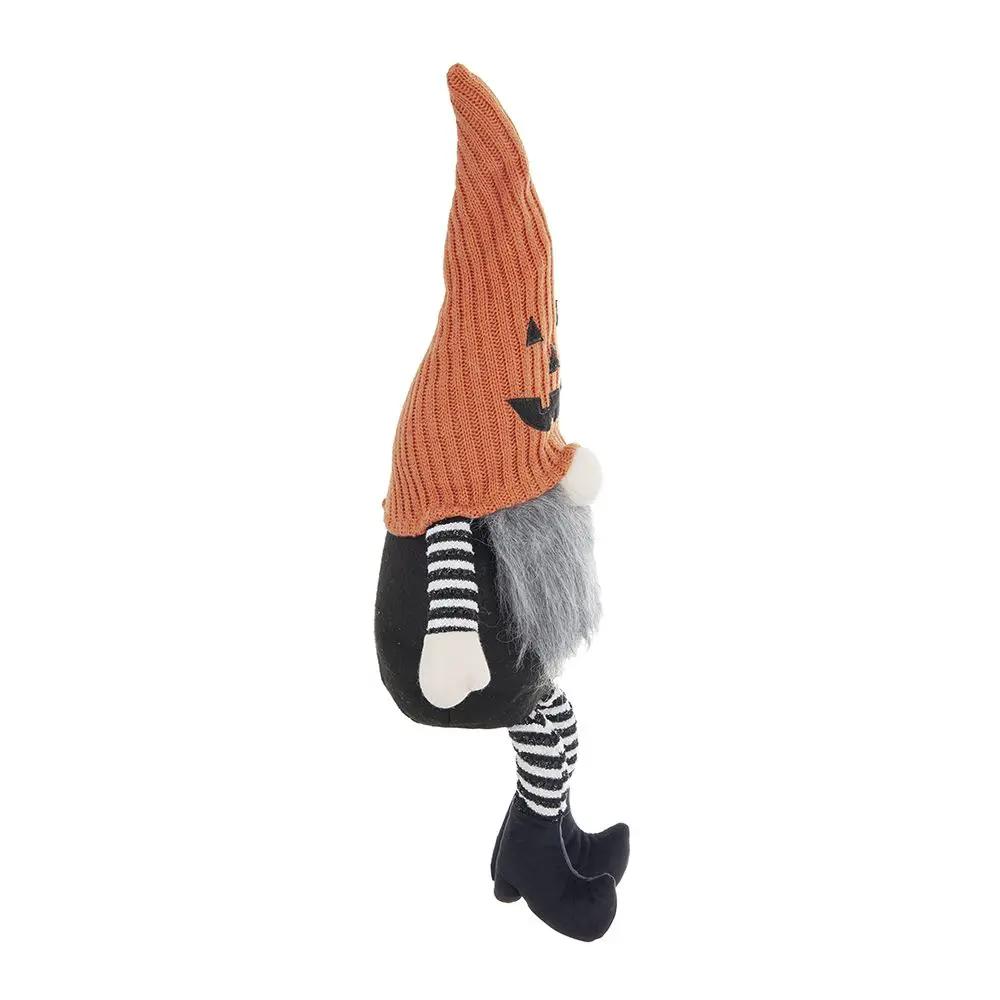 Sitting Gnome with Knit Hat for Halloween Decor