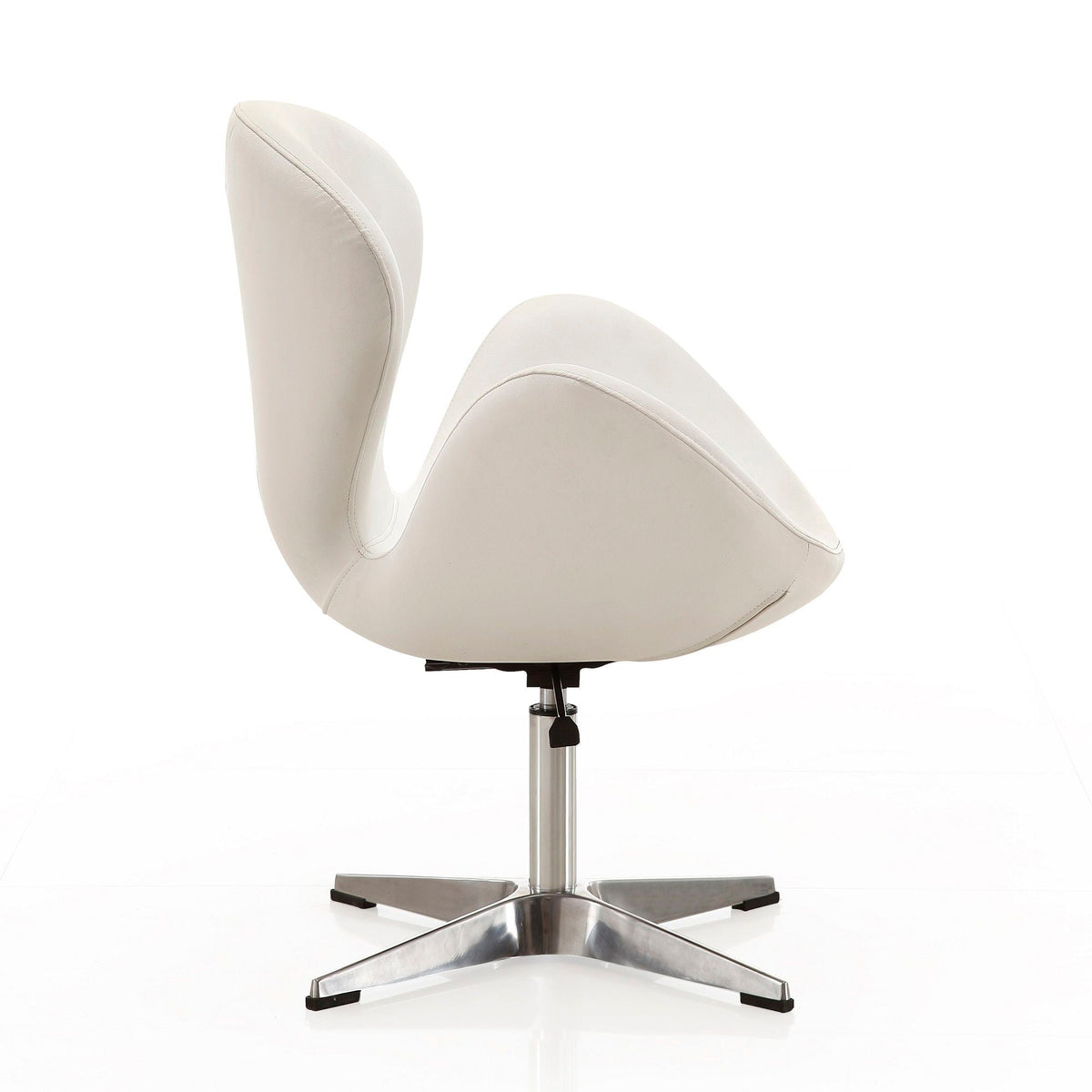 Raspberry swivel lounge chair white upholstery with 360-degree rotation on Tampa Home & Garden Store