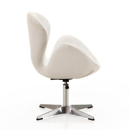 Raspberry swivel lounge chair white upholstery with 360-degree rotation on Tampa Home & Garden Store