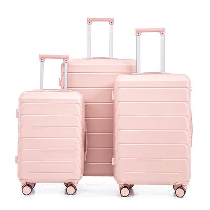 3-piece pink spinner luggage set by HouseOfZazla with combination locks on Tampa Home & Garden Store