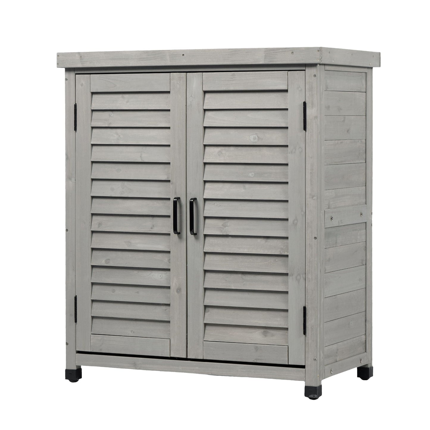 Outdoor Potting Bench With Metal Top and Cabinet
