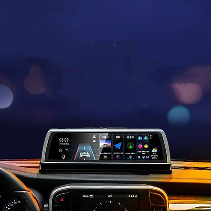 Road Detective K500 center console dash cam with full-screen touchscreen in car on Tampa Home & Garden Store