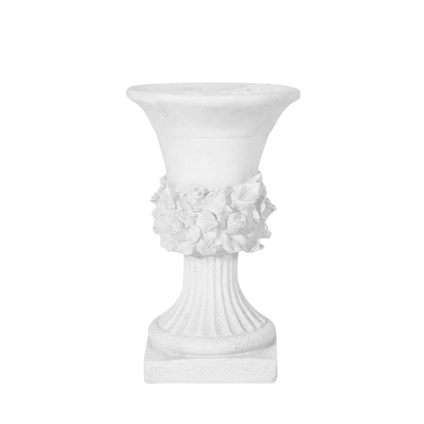 MGO Garden Urn Planter white ceramic urn with floral neck detail by HouseOfZazla on Tampa Home & Garden Store