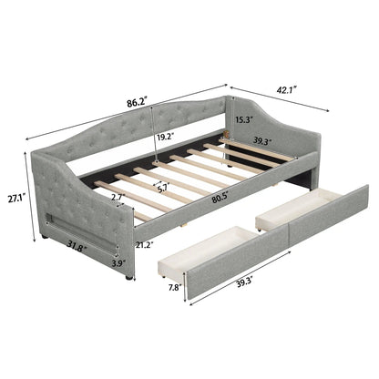 Daybed With LED Lighting and Upholstered Frame