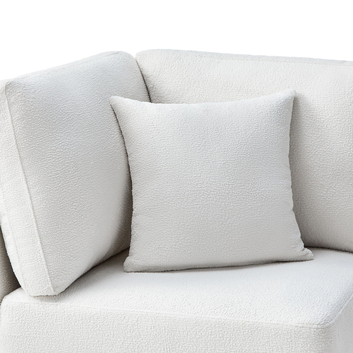 Corner wedge chair beige reversible cushions plush fabric HouseOfZazla on Tampa Home & Garden Store