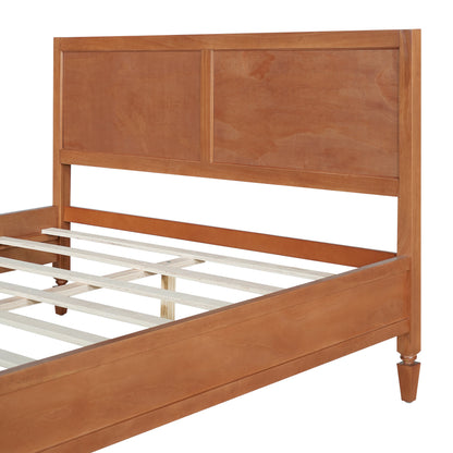 Queen Wood Platform Bed Frame with Headboard