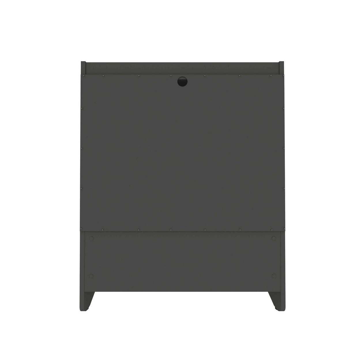 Nightstand with 3 Drawers and Quiet Glide in dark gray, riveted back panel with cable hole on Tampa Home & Garden Store