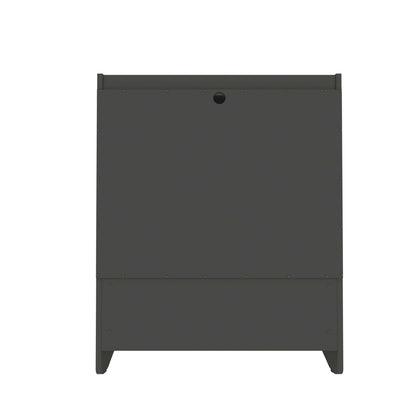 Nightstand with 3 Drawers and Quiet Glide in dark gray, riveted back panel with cable hole on Tampa Home & Garden Store