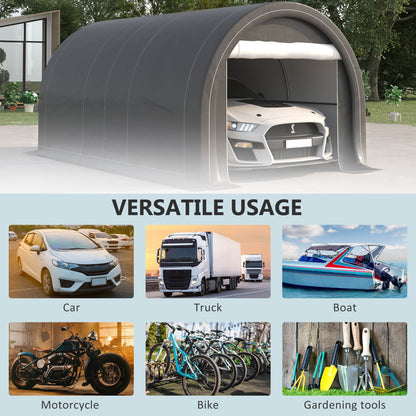 Outsunny 10x16 carport heavy-duty portable garage with zippered door and anti-UV canopy on Tampa Home & Garden Store