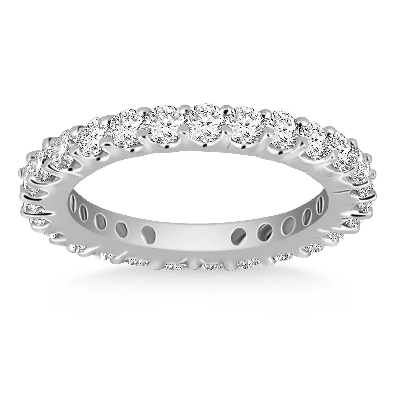 14k white gold common-prong round diamond eternity ring by Bids.com on Tampa Home & Garden Store