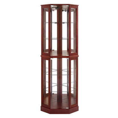 6-Shelf Corner Curio Cabinet with Glass Doors, Lights and Adjustable Shelves by HouseOfZazla on Tampa Home & Garden Store