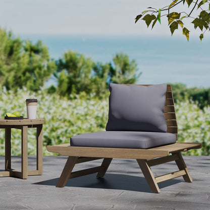 Sedona Outdoor Club Chair armless wooden chair with slatted design HouseOfZazla on Tampa Home & Garden Store