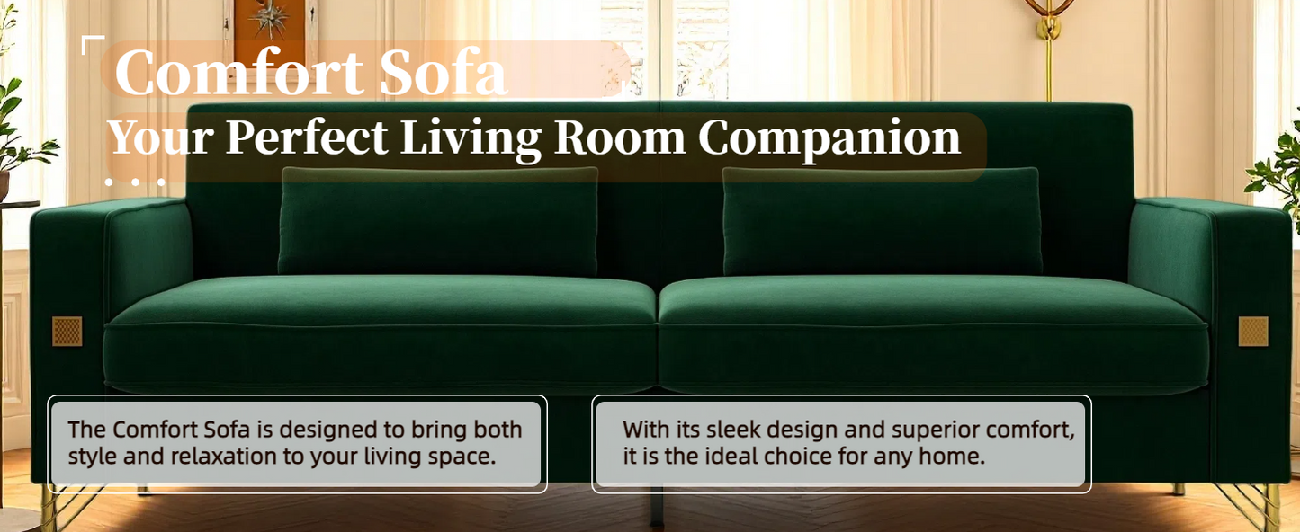 a Luxury Emerald Plush Sofa For Bedroom And Home