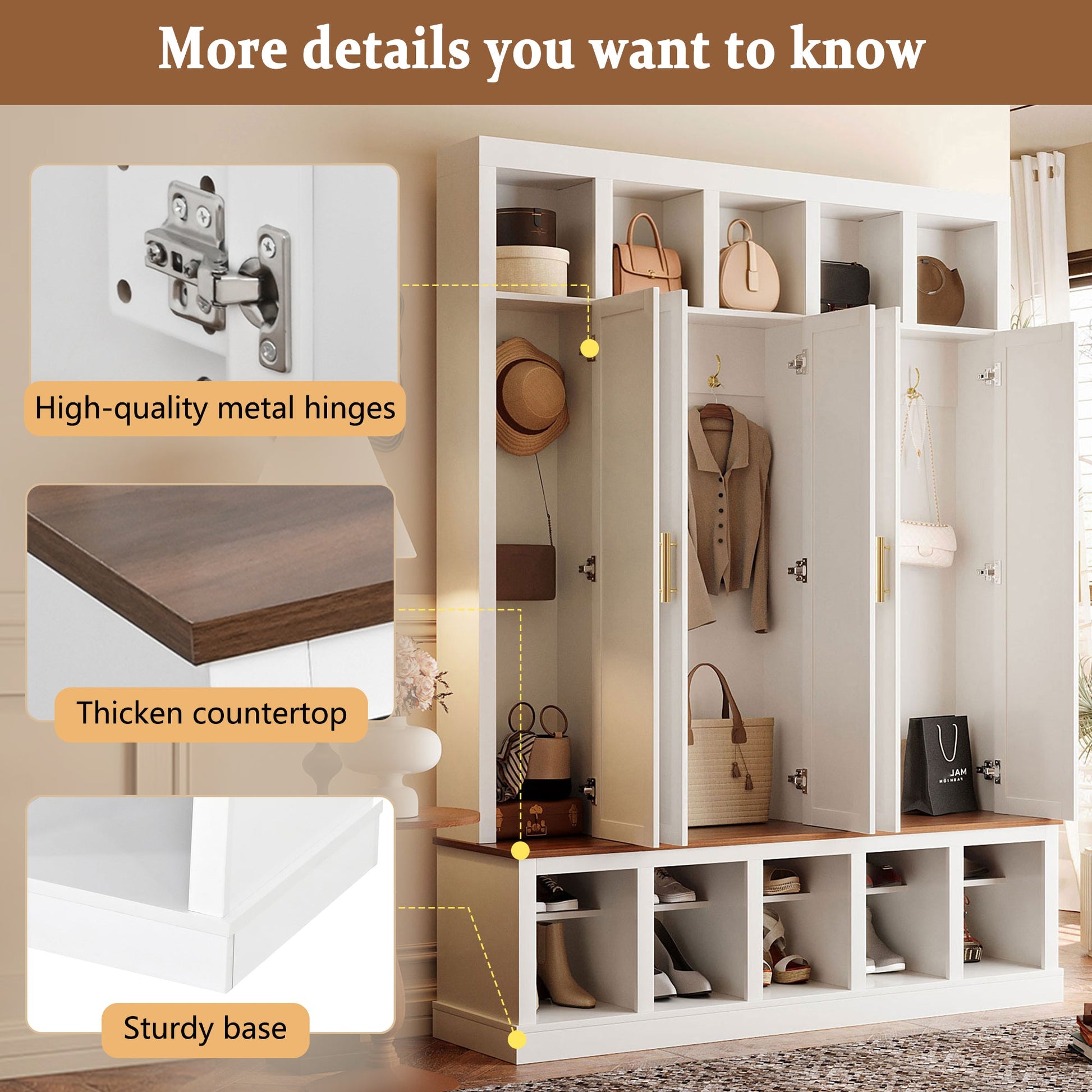 U-Can Farmhouse Cabinet with Shoe Rack & Display Cubbies, white by HouseOfZazla on Tampa Home & Garden Store