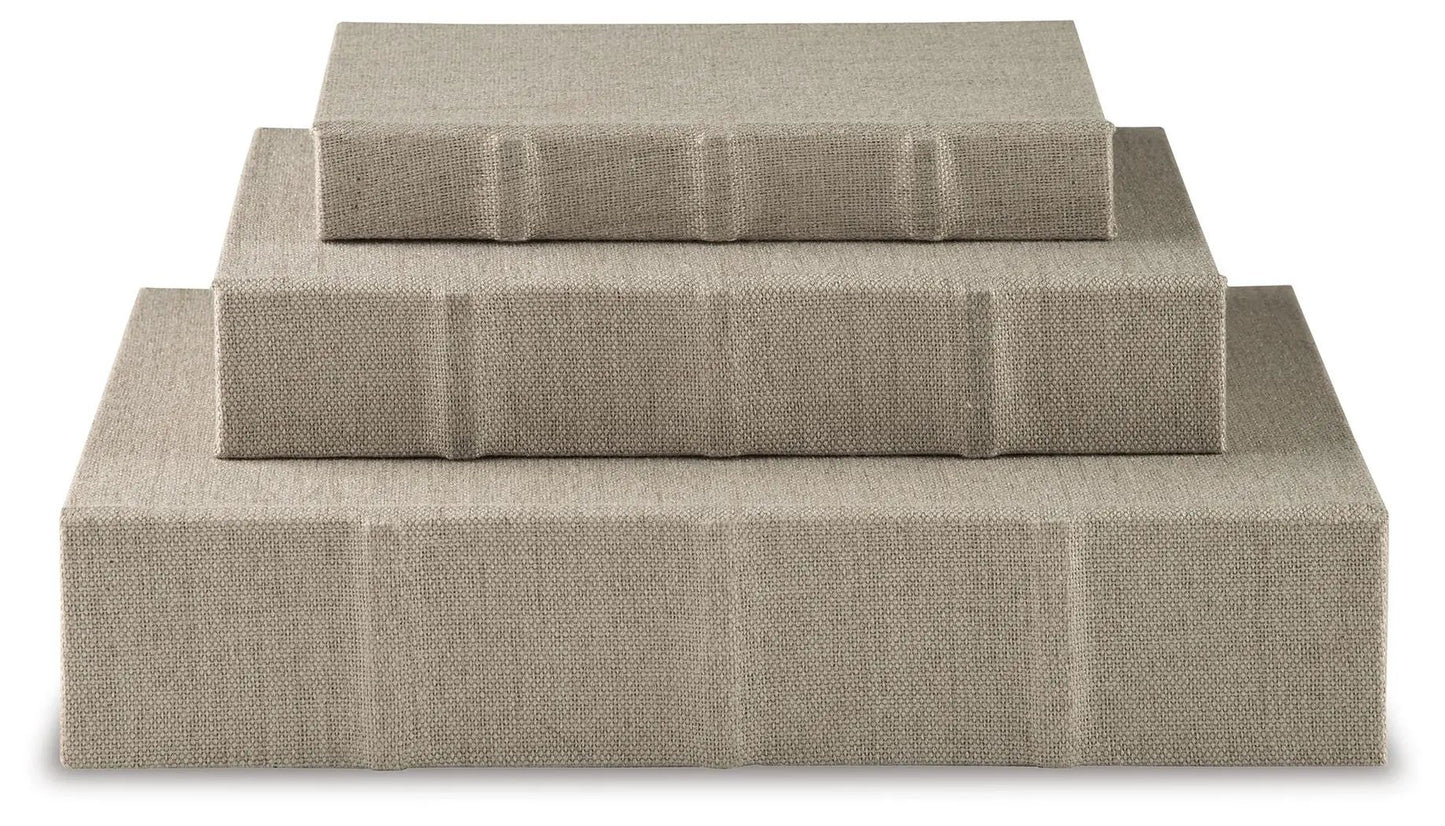 Jolina Linen Box Set of 3 Keepsake Boxes