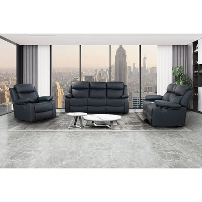 Blanche glider recliner with LED arms in dark gray leather, 3-pack by Unique Piece on Tampa Home & Garden Store