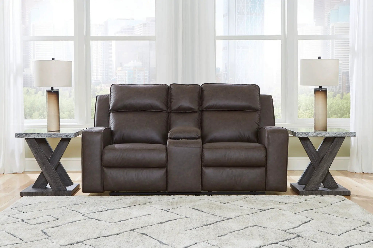 Lavenhorne Double Reclining Loveseat Granite