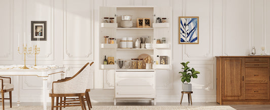 70-inch Kitchen Pantry Cabinet with solid wood handles and adjustable storage by HouseOfZazla on Tampa Home & Garden Store