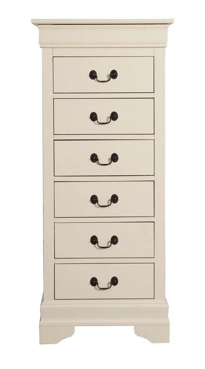 Traditional lingerie chest in cream with black cup pulls by Unique Piece Furniture on Tampa Home & Garden Store