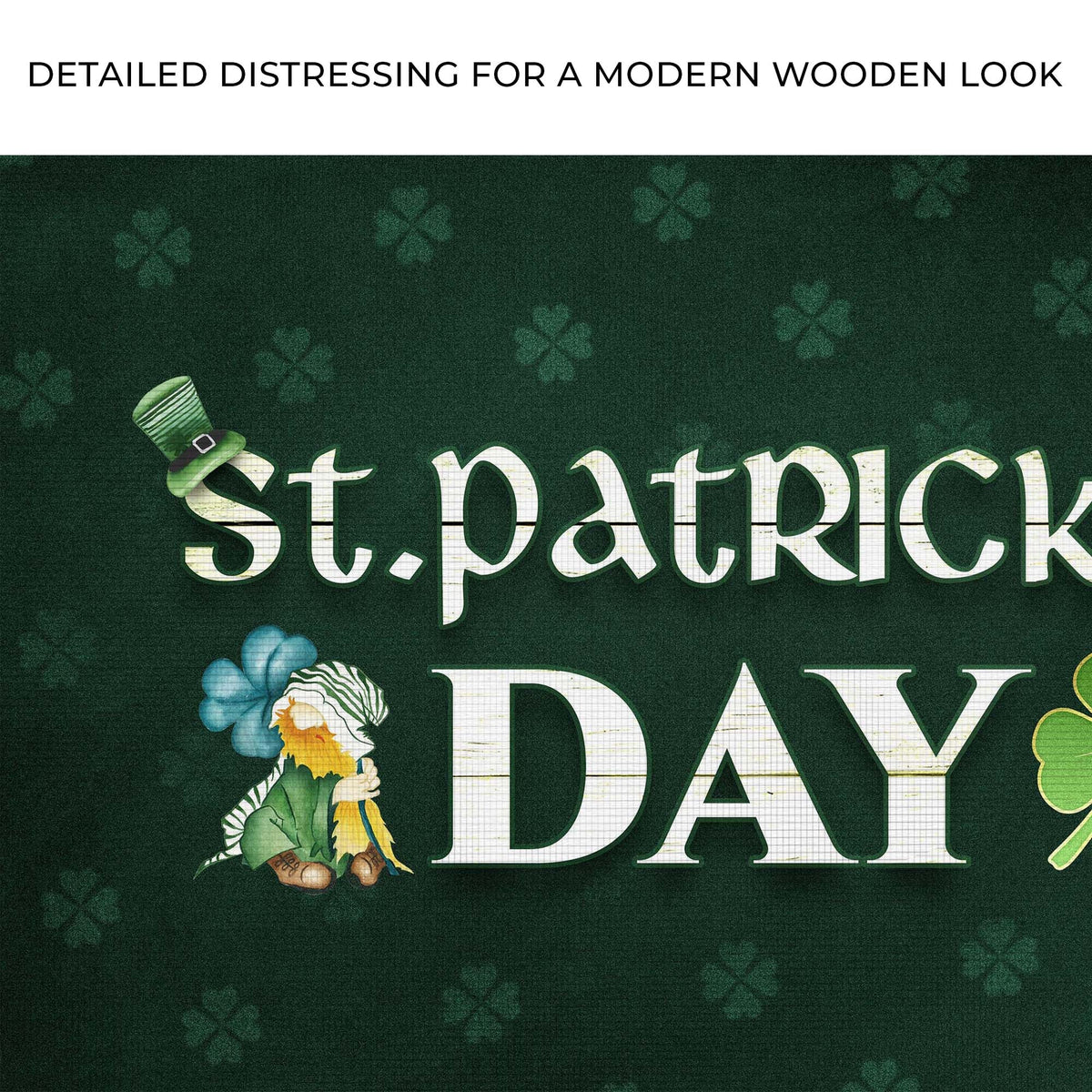 St. Patrick's Day Sign III canvas by Tailored Canvases with shamrock backdrop and plaid text on Tampa Home & Garden Store