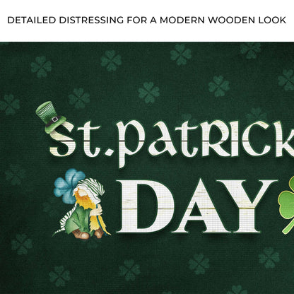 St. Patrick's Day Sign III canvas by Tailored Canvases with shamrock backdrop and plaid text on Tampa Home & Garden Store