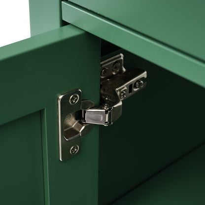 30-Inch Green Bathroom Vanity with Ceramic Sink and Ample Storage - Ideal Choice for Small Bathrooms