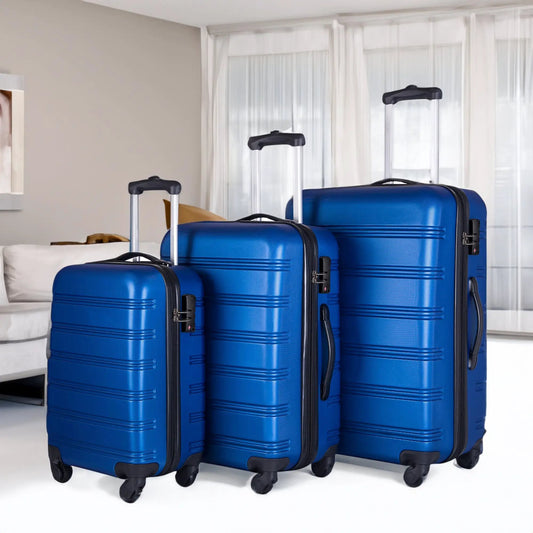 Blue hardside spinner luggage set, 3-piece with TSA lock on Tampa Home & Garden Store