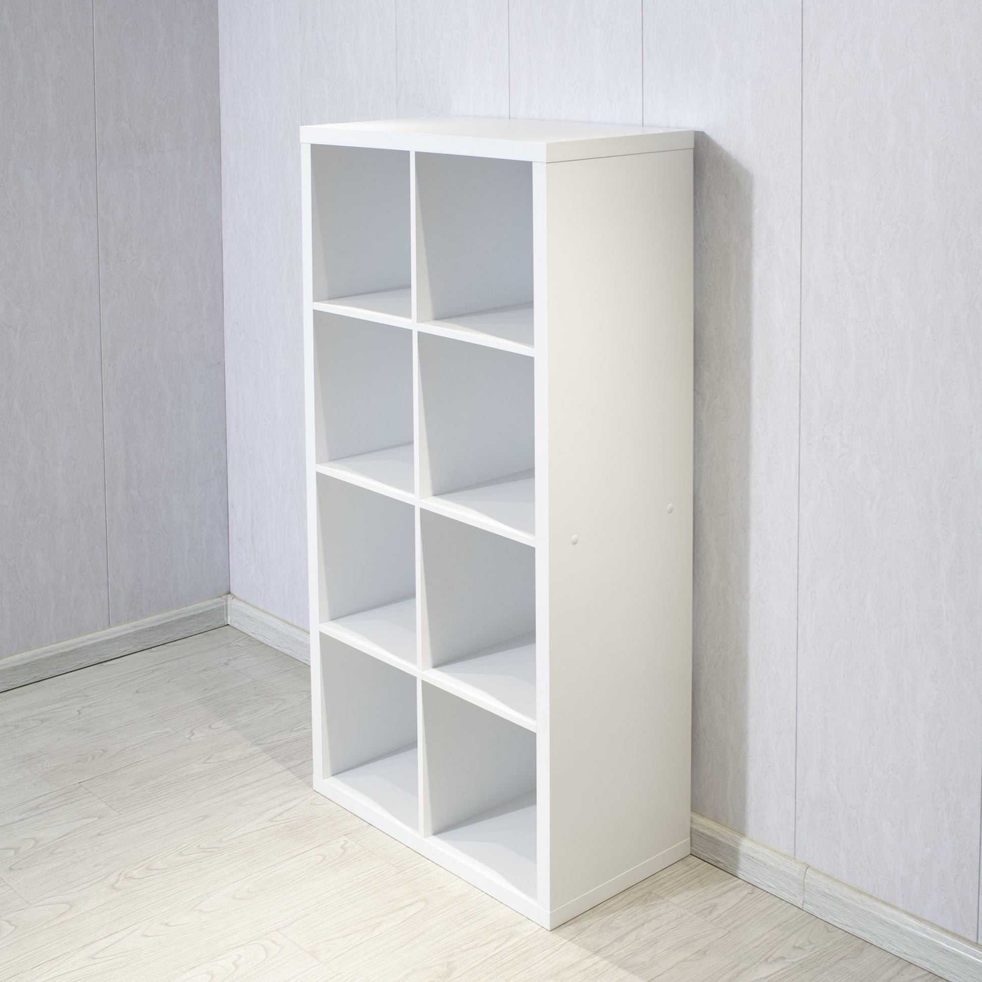 Smart Cube 8-Cube Organizer Storage with Opened Back Shelves 2 X 4 Cube Bookcase Book Shleves for Home Office (White) - Tampa Home & Garden Store