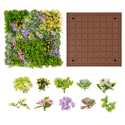 Plantas suculentas colgantes 3D de 20" x 20" con 10 tipos de plantas artificiales mixtas para el hogar o balcón