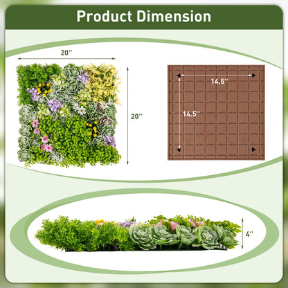 Plantas suculentas colgantes 3D de 20" x 20" con 10 tipos de plantas artificiales mixtas para el hogar o balcón