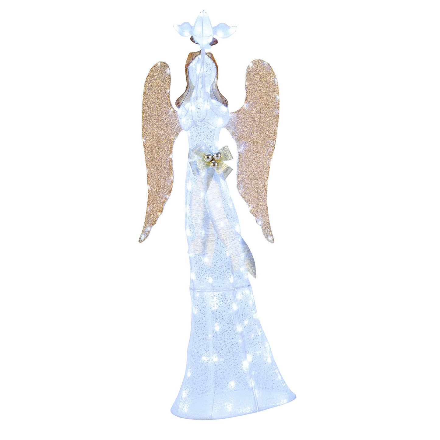 3D Lighted Angel Christmas Decoration 5.5 ft blue gown with gold glitter wings DirectDeals on Tampa Home & Garden Store