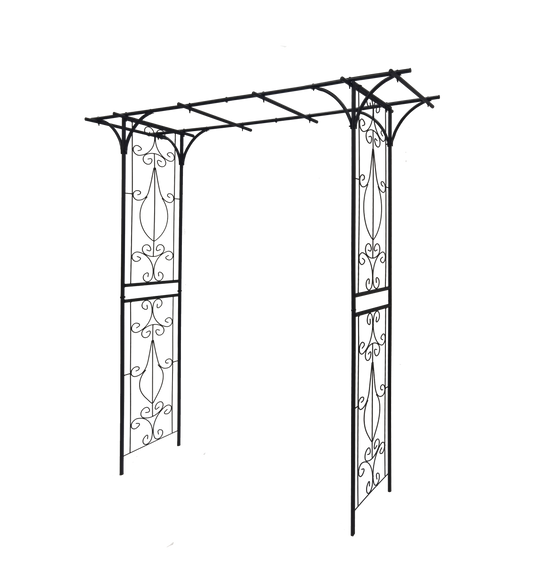 Metal Garden Arch L80.3'' x W20.47'' x H81.1'' Climbing Plants Support Rose Arch Outdoor Black