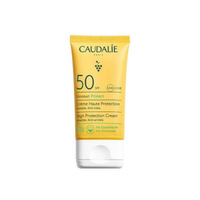 Caudalie Vinosun Protect High Protection Cream SPF 50+ sunscreen in yellow tube on Tampa Home & Garden Store