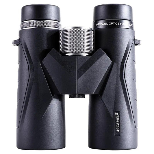 USCAMEL binoculars 10x42 waterproof outdoor black with central hinge, USCAMEL branding visible on Tampa Home & Garden Store