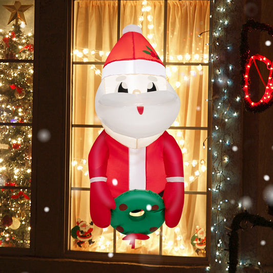 3.3 Feet Lighted Inflatable Santa Claus Broke Out from Window - Tampa Home & Garden Store