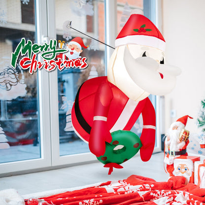 3.3 Pies Papá Noel Inflable Iluminado Saliendo de la Ventana
