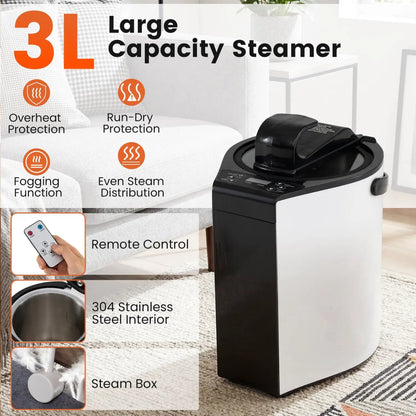 Portable Steam Sauna 3L For Home Fast Heat Remote