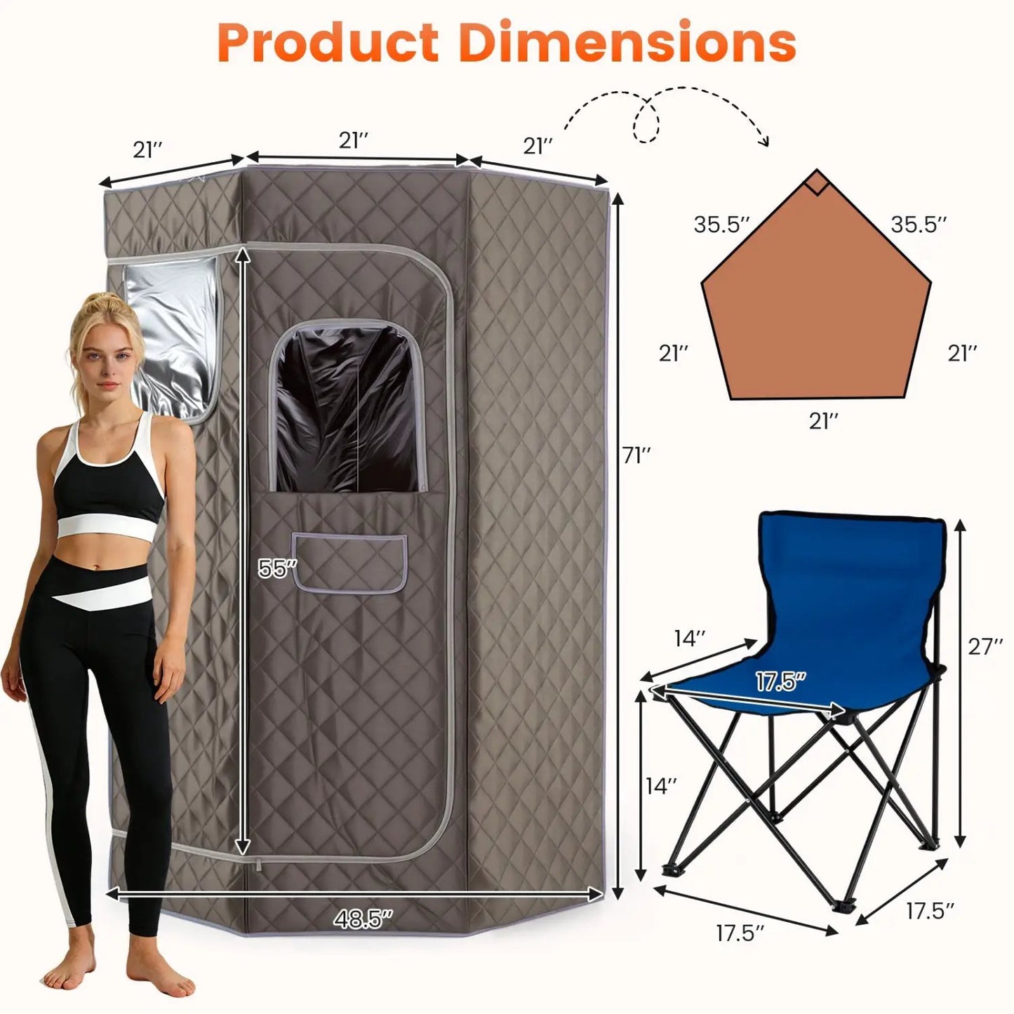 Portable Steam Sauna 3L For Home Fast Heat Remote