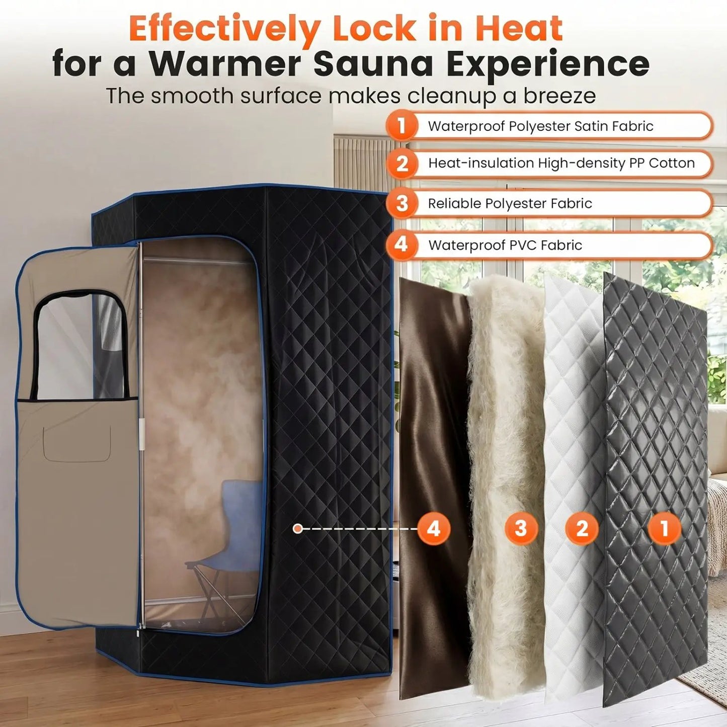 Portable Steam Sauna 3L For Home Fast Heat Remote
