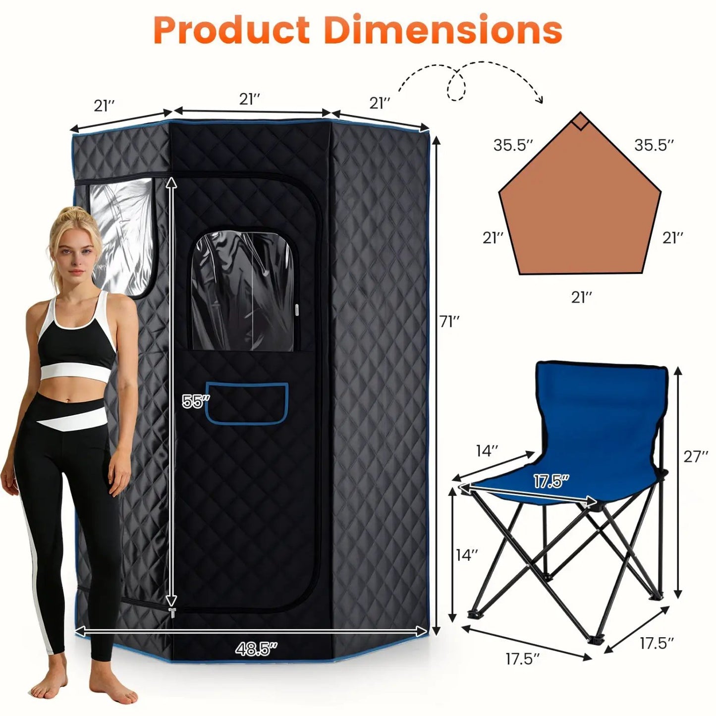 Portable Steam Sauna 3L For Home Fast Heat Remote