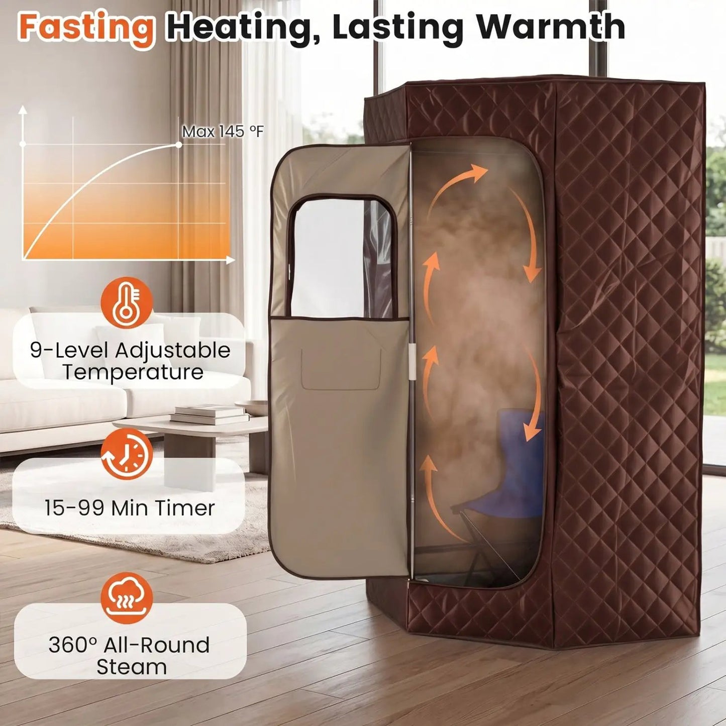Portable Steam Sauna 3L For Home Fast Heat Remote