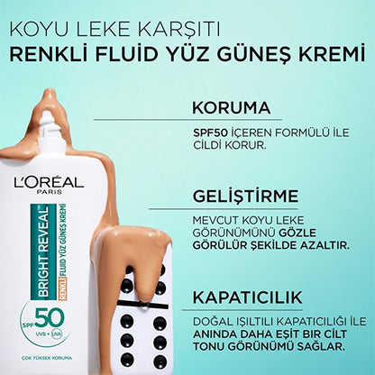 L’Oréal Paris Bright Reveal SPF50+ tinted facial sunscreen for sensitive skin, medium shade 1.69 oz on Tampa Home & Garden Store