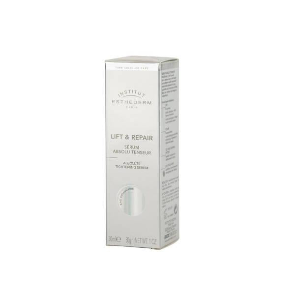 Institut Esthederm Lift & Repair Absolute Tightening Serum box white silver packaging 30 ml on Tampa Home & Garden Store