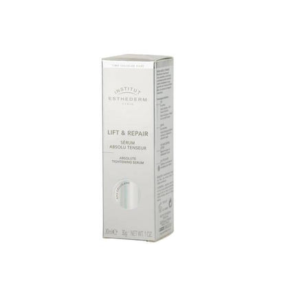 Institut Esthederm Lift & Repair Absolute Tightening Serum box white silver packaging 30 ml on Tampa Home & Garden Store