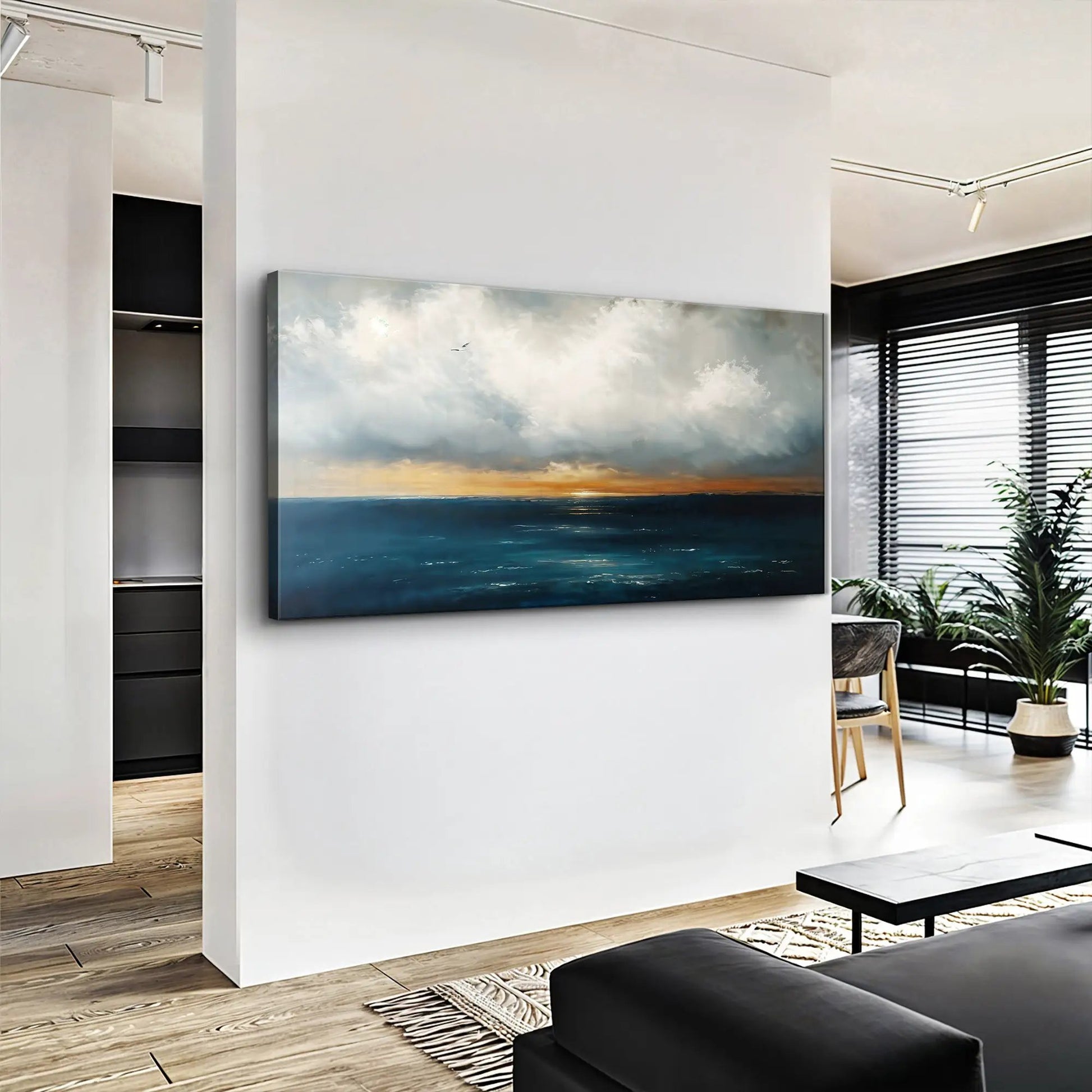 Waterscape Abstract Wall Art III canvas by Tailored Canvases; tranquil seascape at sunset on Tampa Home & Garden Store