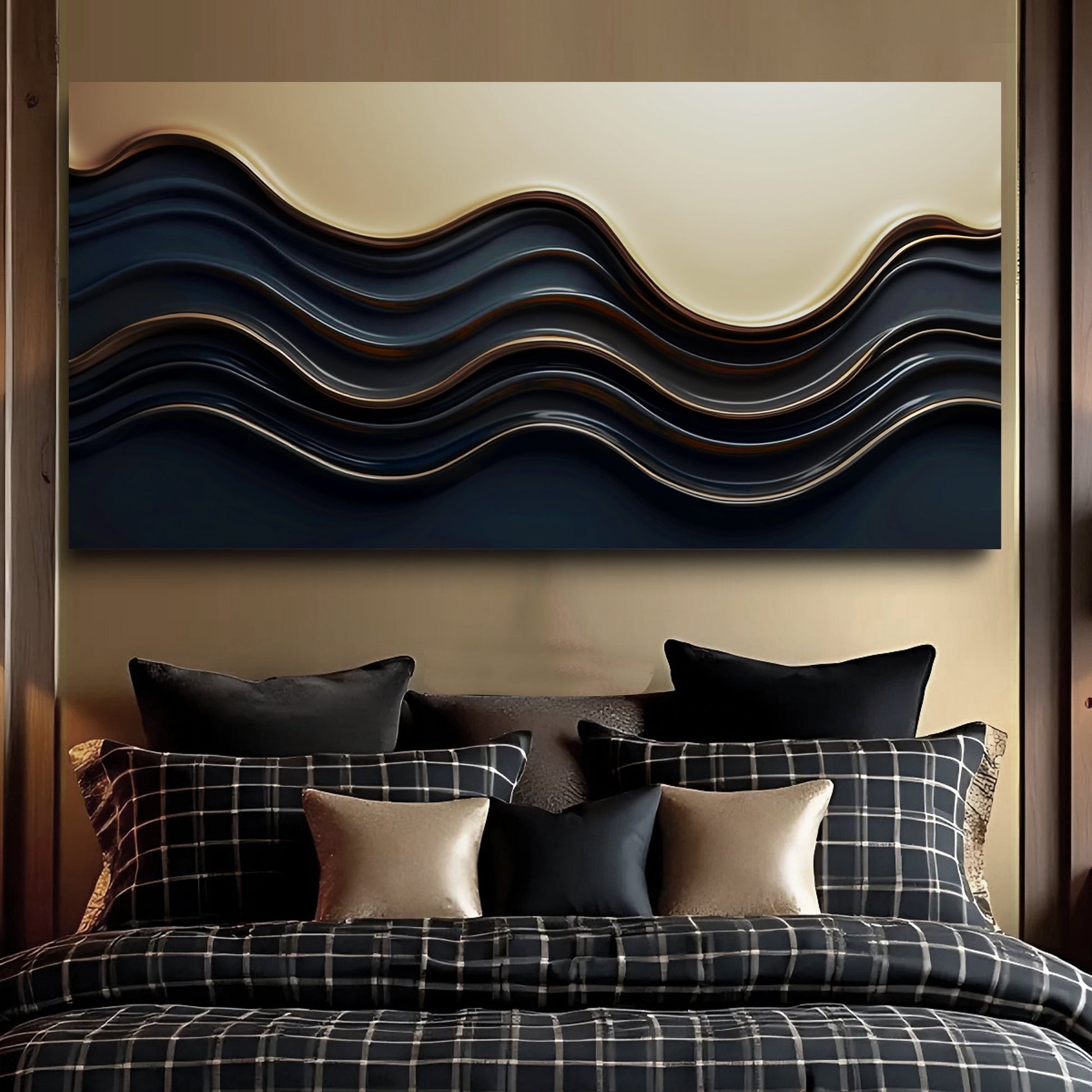 Canvas Black and Gold Minimalist Abstract Wall Art III crafting canvas by Tailored Canvases on Tampa Home & Garden Store