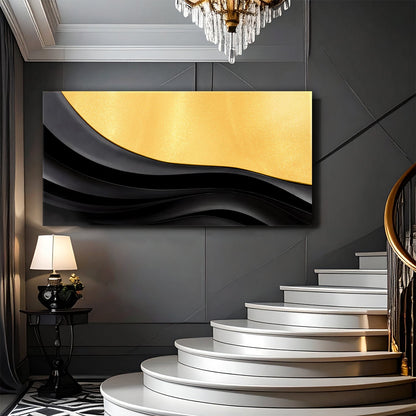 Black and gold minimalist abstract VIII canvas by Tailored Canvases crafting canvas art on Tampa Home & Garden Store