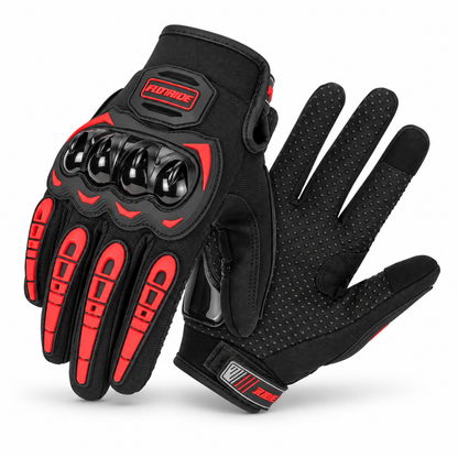 Summer Breathable Touch Screen Gloves, black with red knuckle guards, BikerZoneZ on Tampa Home & Garden Store